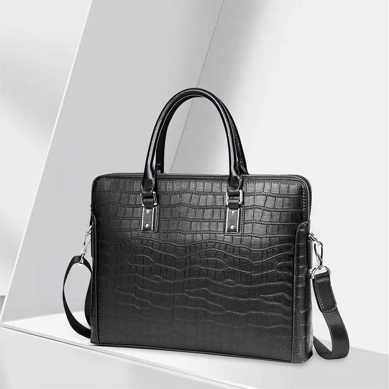 Мужская сумка из натуральной кожи, простой деловой мужской портфель, большая вместимость, верхний слой из коровьей кожи, сумка для компьютера, все подходящие мужские сумки