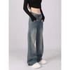 Джинсы High Street Retro Washed Straight, женские, весна-лето и осень, американские, с высокой талией, свободные, широкие брюки из денима