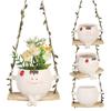 Swing Face Planter Pot Hanging Planters Pot Cute Succulent Plant Pots Resin Flower Pot Wall Hanging Flower Pots Garden Supplies