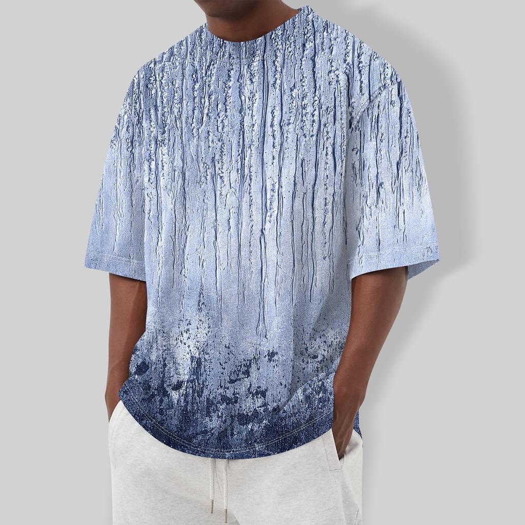 Летняя мужская популярная футболка с круглым вырезом и коротким рукавом с принтом