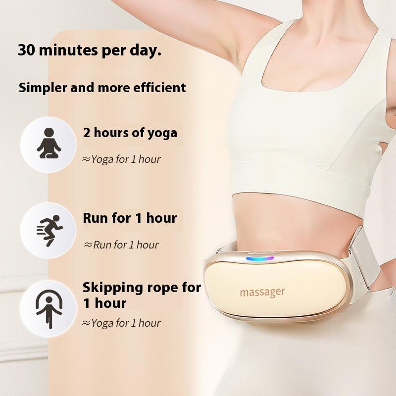 Беспроводной вибрационный массажер для талии и живота с горячим компрессом, массажер для ленивого похудения тела, согревающий живот, формирующий, вибрационный массаж