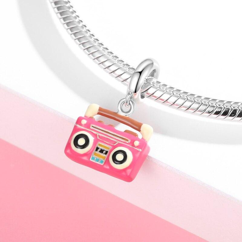 Love Family Whisk Radio Туалетный столик Мебель для гостиной 925 пробы Серебряные подвески для изготовления ювелирных изделий Подходит для оригинального браслета