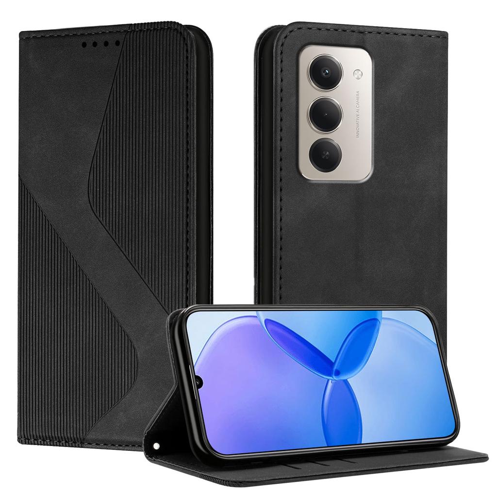 Для Xiaomi Redmi 15 5G (США) (171 мм)Xiaomi Redmi 15 4G (США) (171 мм) Чехол для телефона с покрытием Skin-touch, кожаный кошелек-кейс с подставкой