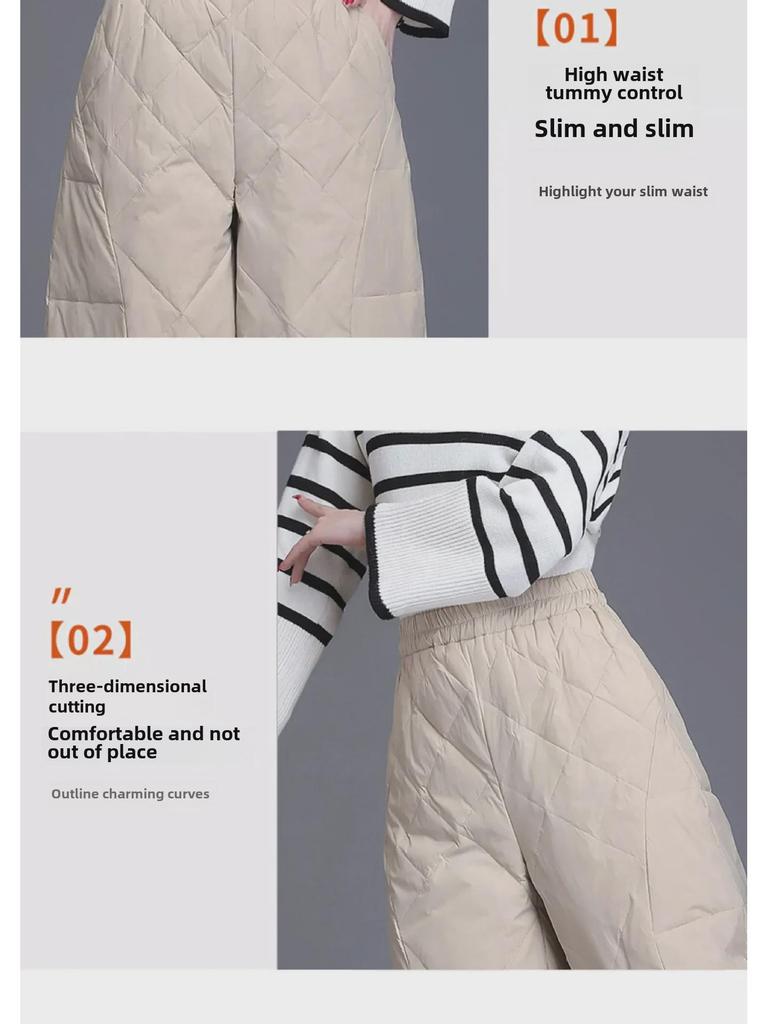 2024 Теплые легкие хлопковые шаровары с высокой талией