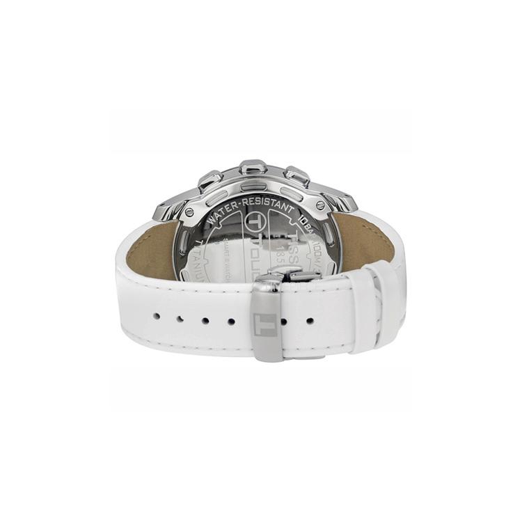 Tissot T Touch II Кварцевые Мужские Часы Часы 43,3 мм Белый Циферблат Титановый Корпус Кожаный Ремешок T047.220.46.016.00