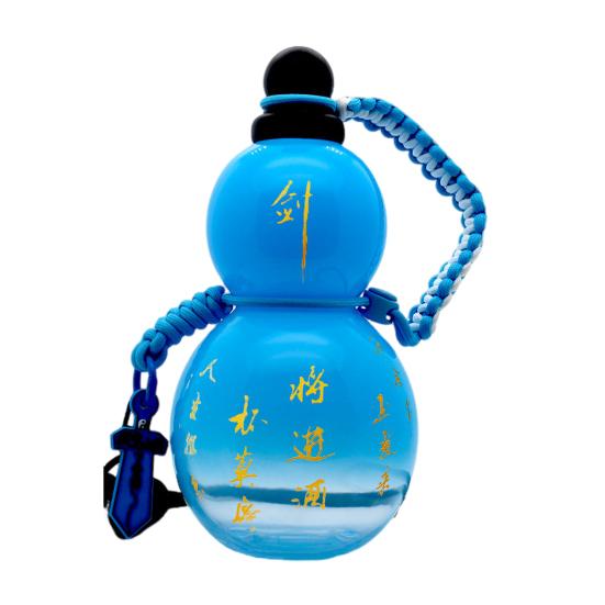 1 набор 800 мл бутылка для воды из тыквы с плечевым ремнем, плетеная веревка для талии, кисть для чашки, подвеска, наклейка «сделай сам», винтажная бутылка для питья из тритана в китайском стиле