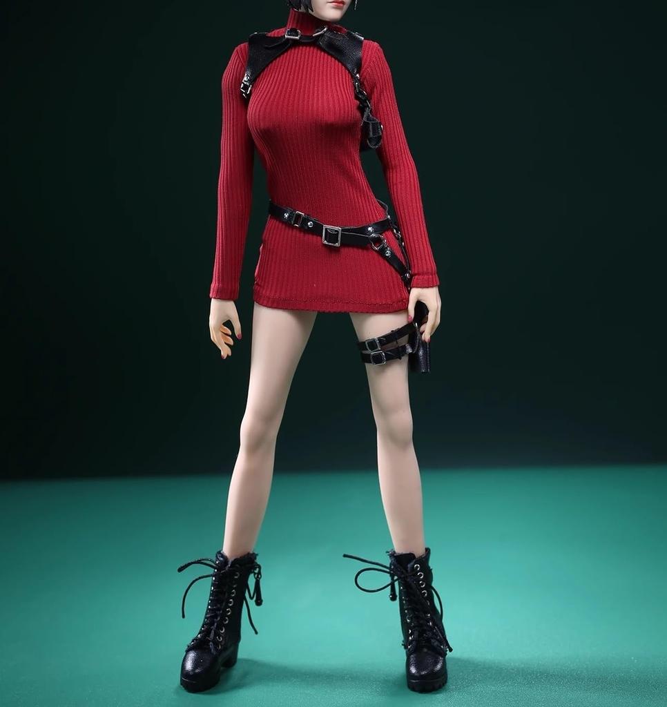 Toys and Hobbies Scale Action Figure Beautiful Sexy Woman Office Lady OL Fits TBLeague Body Long Sleeve High Neck Dress Skirt and Pistol Holster