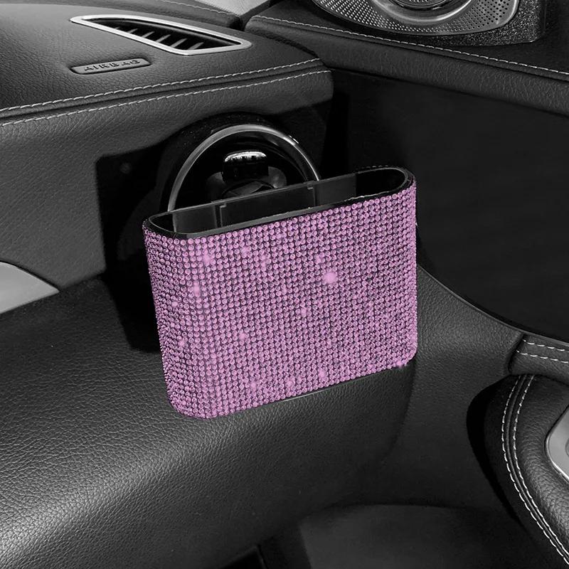 Автомобильный ящик для хранения Diamond Crystal для мобильного телефона, держатель для органайзера салона автомобиля, принадлежности для мелочей, кронштейн для автомобильных аксессуаров