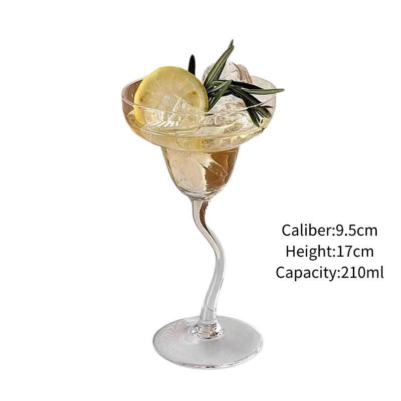 Margarita Glass Cup Classic Handmade Cocktail Glasses Cups Flying Saucer Cup Wide Mouth Glass Goblet Party Gift