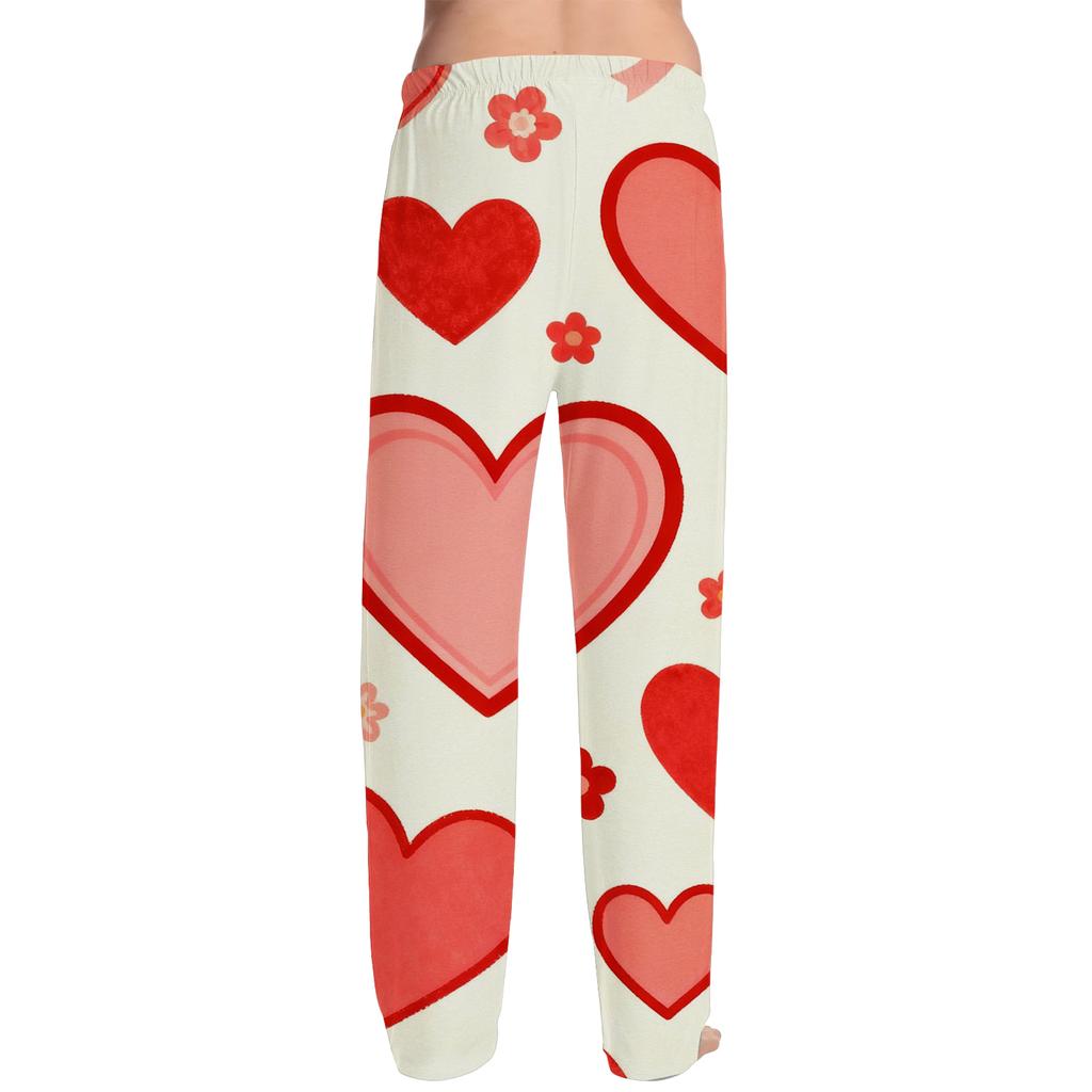 Мужские модные брюки к Дню святого Валентина с принтом, повседневные, прямого кроя