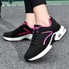 Suede Sneakers for Women Size 42 Wedge Platform Black Female Air Cushion Road Running Shoes Lightweight Breathable Casual Sports