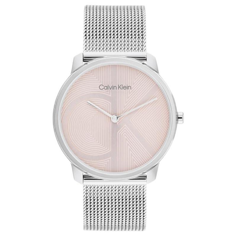 CALVIN KLEIN watch quartz movement steel strap 35mm pink dial women's watch 30 meters waterproof and elegant 25300015