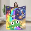 Keroro Gunsou Frog Super Warm Blanket  Decorative Plush Throw Blanket Aesthetic Couch Chair Flannel Bedspread Sofa Bed Cover