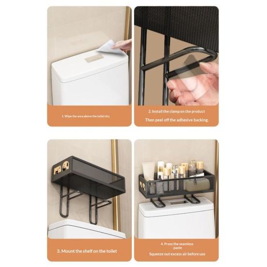 Корзина-топпер для бачка унитаза, органайзер для ванной комнаты, стеллаж для хранения над унитазом, компактная сетчатая полка над бачком для хранения мелочей в маленькой ванной комнате