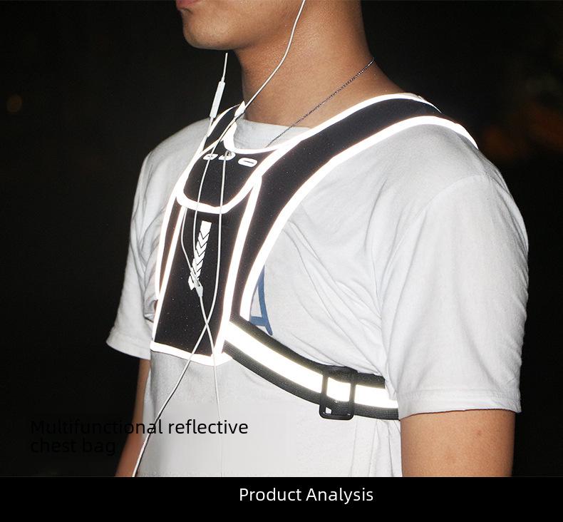 Унисекс-рюкзак для бега со светоотражающим жилетом и держателем для бутылки с водой, идеально подходит для пеших прогулок, фитнеса и занятий спортом на открытом воздухе.