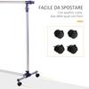 Stainless Steel Clothes Rack on Wheels, Adjustable Width and Height
