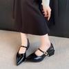 Fashion 2025 Solid Color Classic Pointy Low-cut Shoes Women's Spring Autumn Plus Size Fashion Retro Shallow-mouthed Mary Jane High Heels