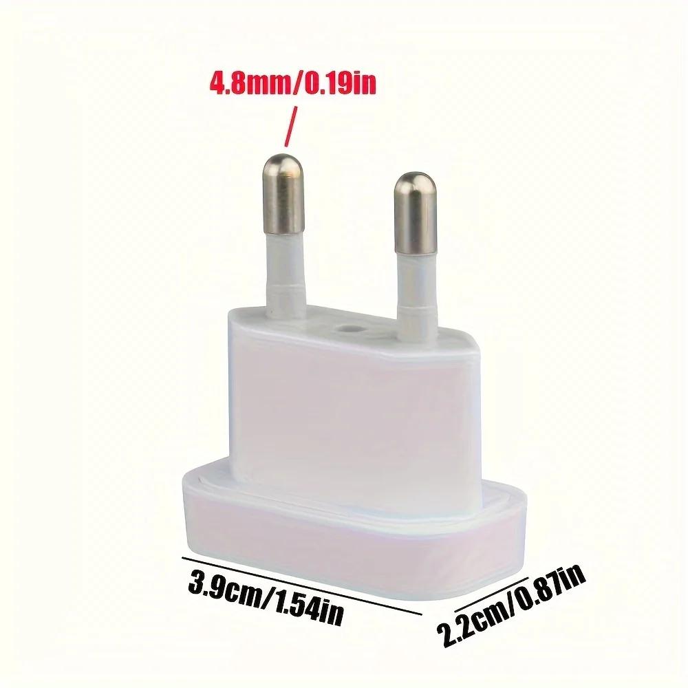 US to EU Travel Plug Adapter, AC Power Outlet Converter for Europe UK Australia, 2 Prong Type C International Wall Socket Adapto