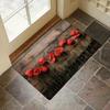 3D Moss Stone Brick Entrance Front Door Mat Retro Wooden Board Maple Leaf Anti Slip Outdoor Mat Living Room Entrance Carpet