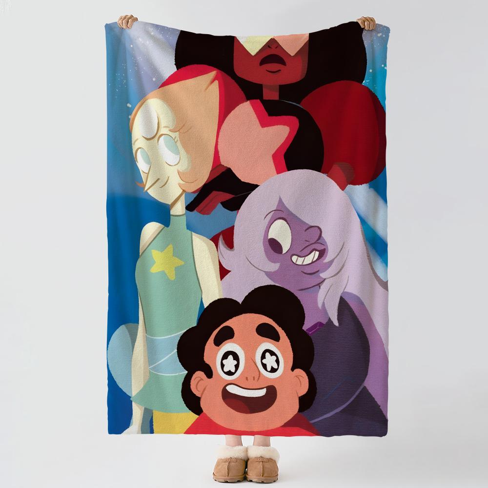 Мультяшное одеяло из толстого и уютного фланеля S-Steven Universe-e, для использования в различных ситуациях, в помещении и на улице, для дневного сна