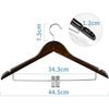 Support Japanese Small and Medium-Sized Businesses with Wooden Hangers with Clips, 360-Degree Rotation, Suit Hangers with Strong Clips, Set of 10, Ant