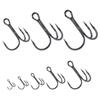 50Pcs High Carbon Steel Matte Tin Hooks Treble Fishing Hooks Fishing Tackle Black Nickel  Super Sharp Fishhooks