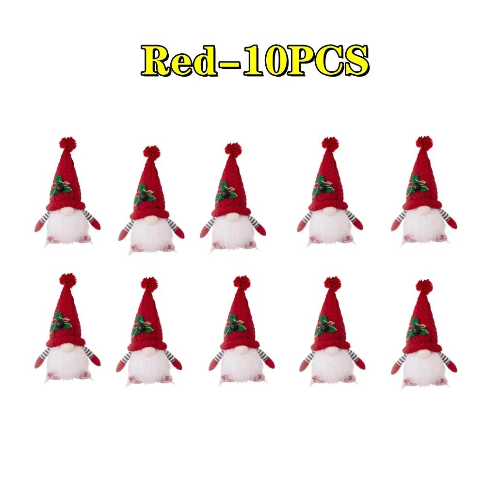 Рождественская кукла Эльф Гном со светодиодной подсветкой Рождественские украшения Рождественский светящийся гном Вязаная шапка Светящаяся кукла Рудольф Подарки на Новый год