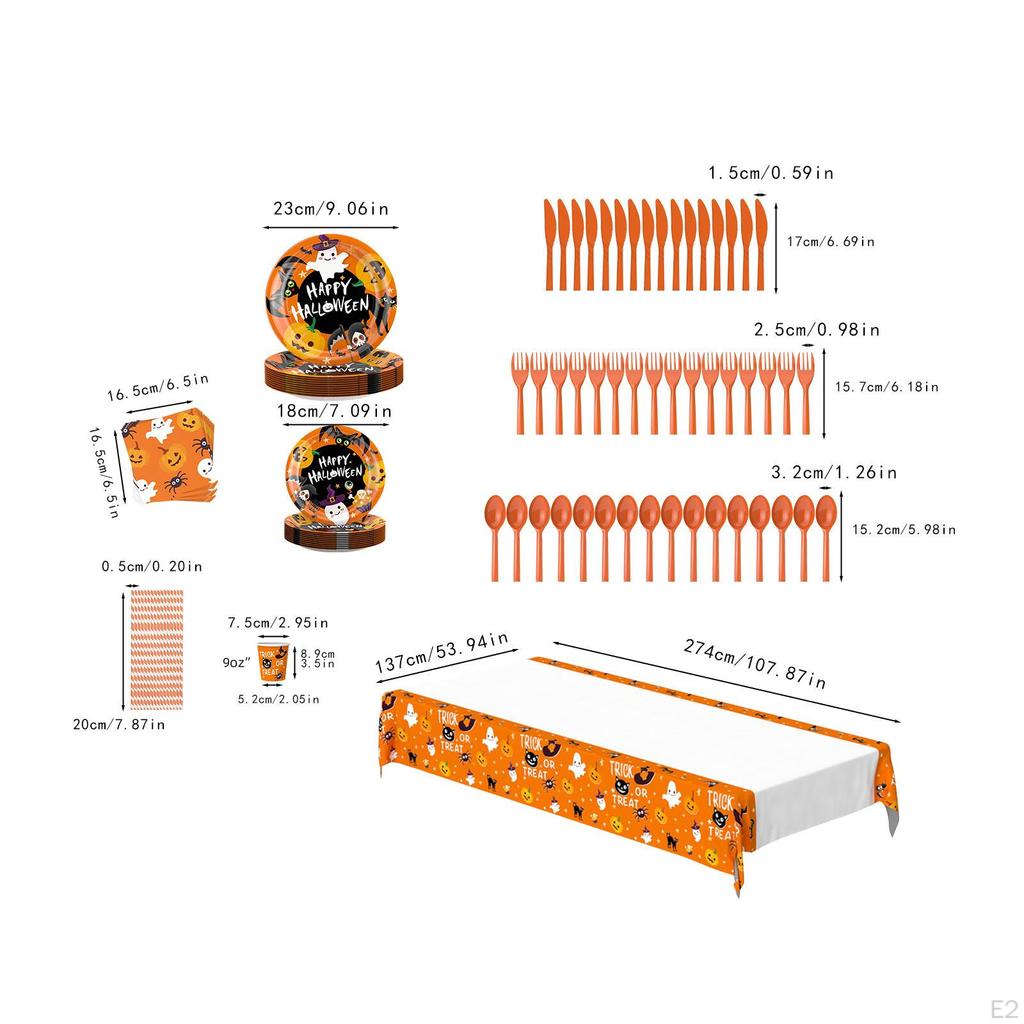 Хэллоуин одноразовая посуда декор для вечеринки на тематический карнавал праздник оранжевый