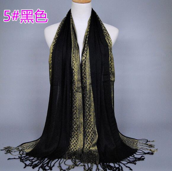 Мусульманский Шарф Хиджаб с Золотыми Блестками Ближневосточный Арабский Платок на Голову Хлопковый Исламский Платок Повязка на Голову