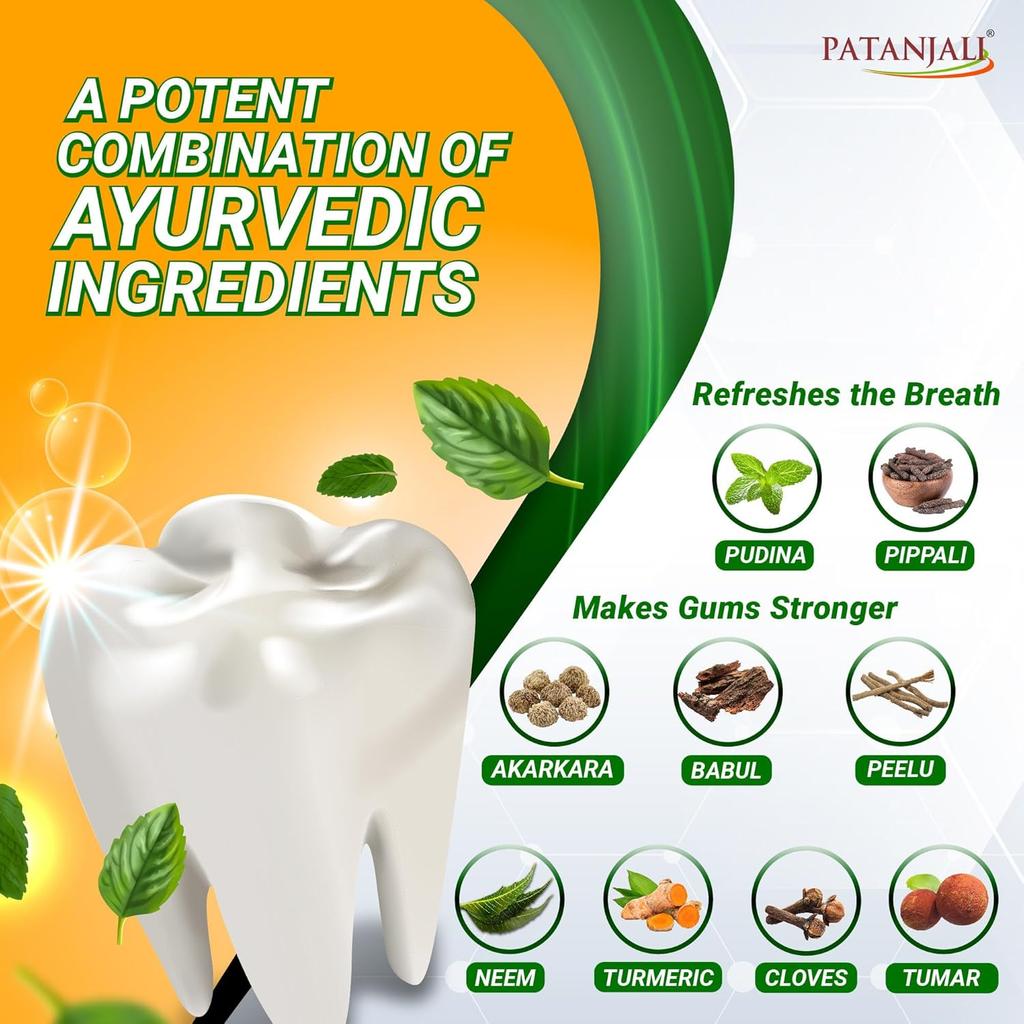 Patanjali Dant Kanti Natural Toothpaste 600g x pack of 1Big Saver Pack Strengthens Teeth Freshens Breath