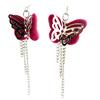 [L7493] - Pink 'Butterflies' Designer Earrings (fabric)