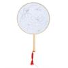 Chinese Style Hand Fan Traditional Silk Dance Fan with Decorative Tassel Elegant Round Hand Fan for Wedding Party Home Decoration