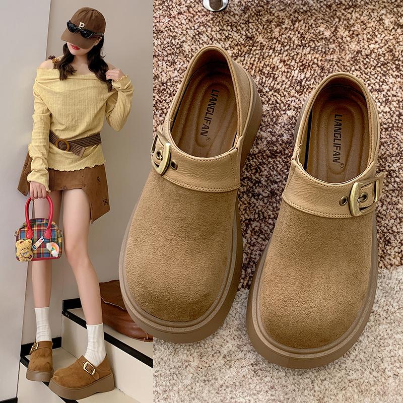 2025 Hot Selling High-quality Fashionable and Versatile Thick Bottom Flats Autumn Winter Casual Versatile Retro Women's Shoes