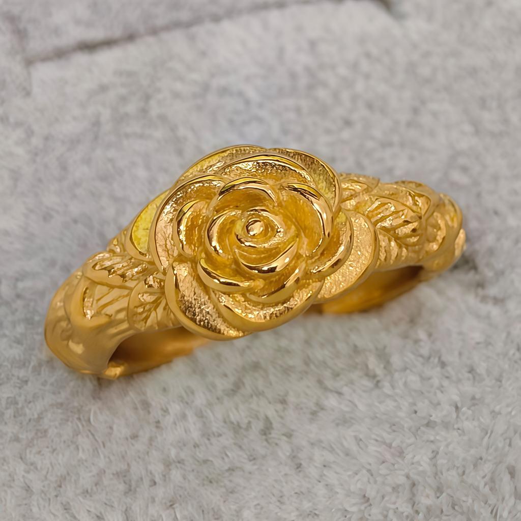 Винтажное кольцо из титановой стали с цветочным узором для женщин – Панк-дизайн из нержавеющей стали с цветком, Уникальные модные украшения