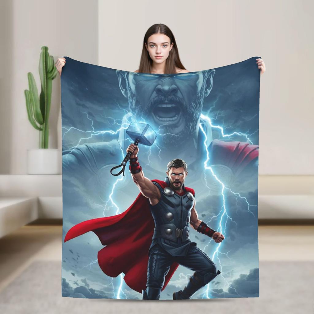 Thor Blanket Warm Soft Funny Plush Throw Blanket For Couch Chair Picnic Flannel Bedspread Bed Cover