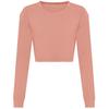 Womens/Ladies Long-Sleeved Crop T-Shirt