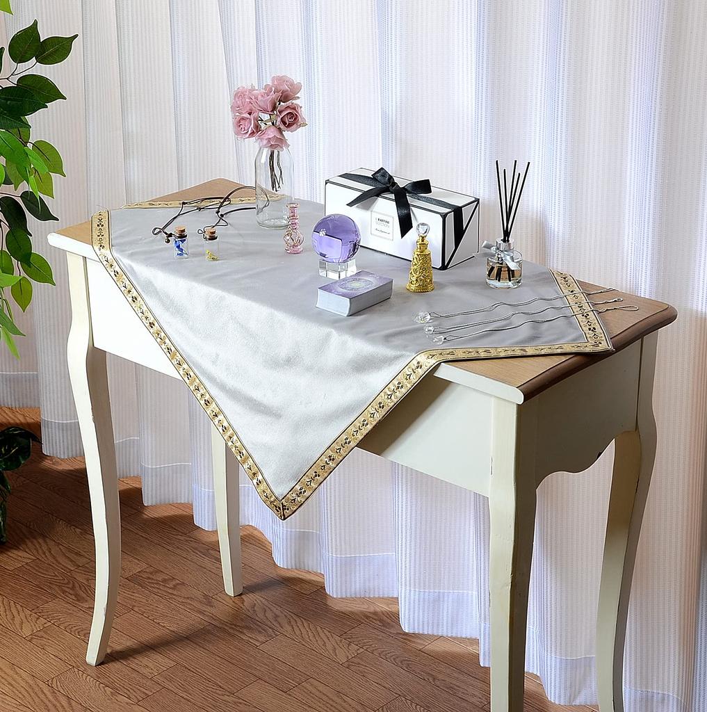 Kuai Tarot Pastel Set of with Velvet for Tarot and Readings with Gold Set of Small Pouch Cloths, Colors, 68x68cm, 2, Pouch, Thick, Cards, Divination,