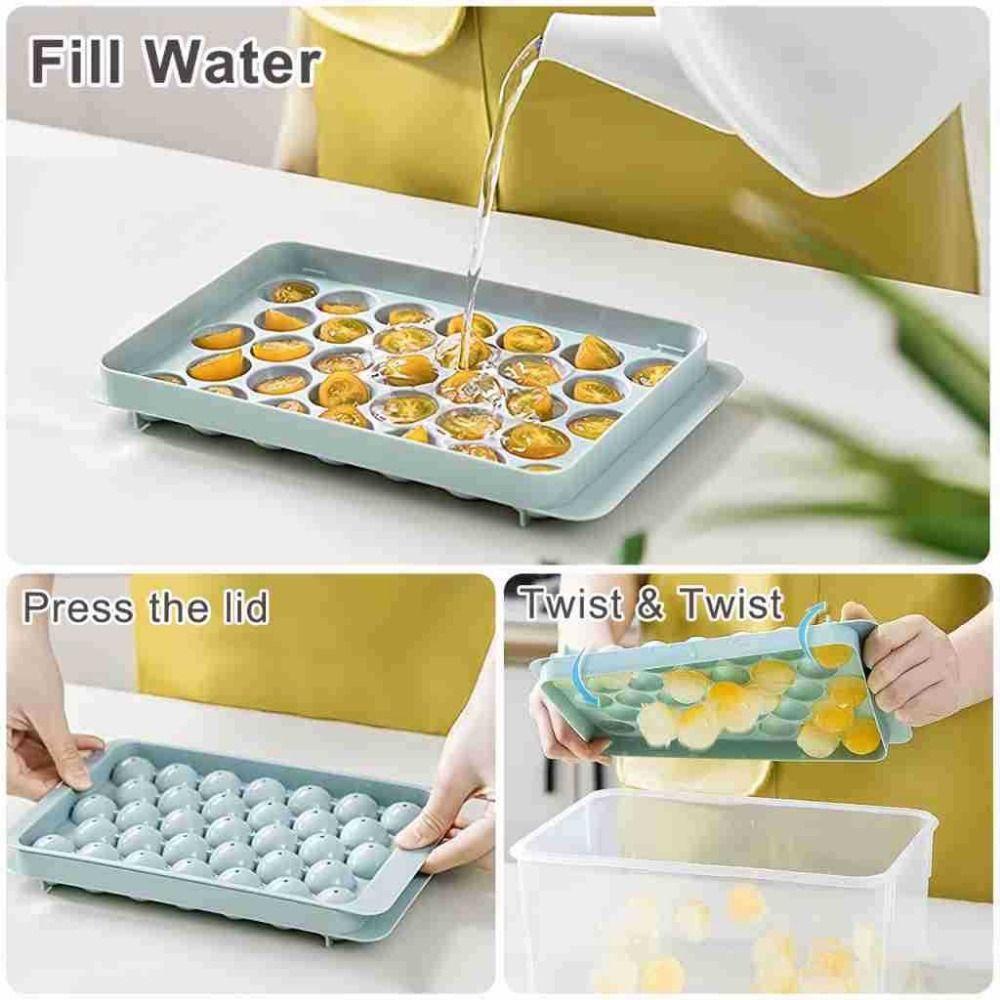 with Ice Shovel Ice Cube Maker Box Creative Round Ice Cube Trays  Chilling Drinks