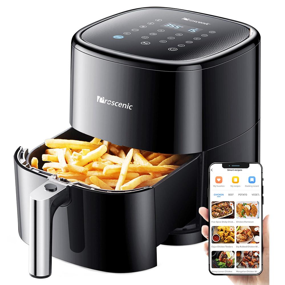 Proscenic T22 Air Fryer with 13 Presets & Shake Reminder, Oil Free Air Fryer 5L, Compatible with APP & Alexa - Black