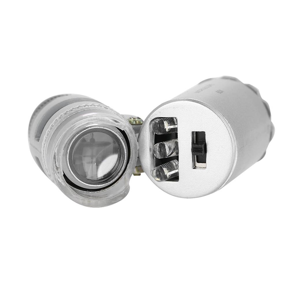 LED Microscope 60X Magnifying Glass, Portable   Magnifier with   Light, Bright LED Lights for Jewelry and Currency Inspection, In-Depth Lo