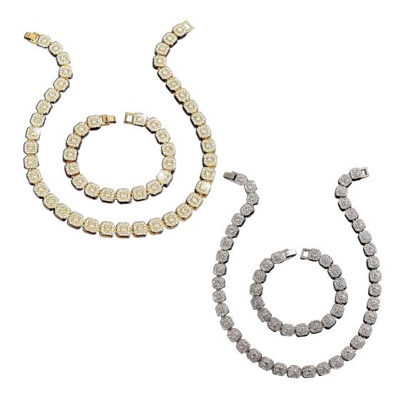 2 шт./комплект унисекс ожерелье серьги комплект для официального банкета и выпускного вечера