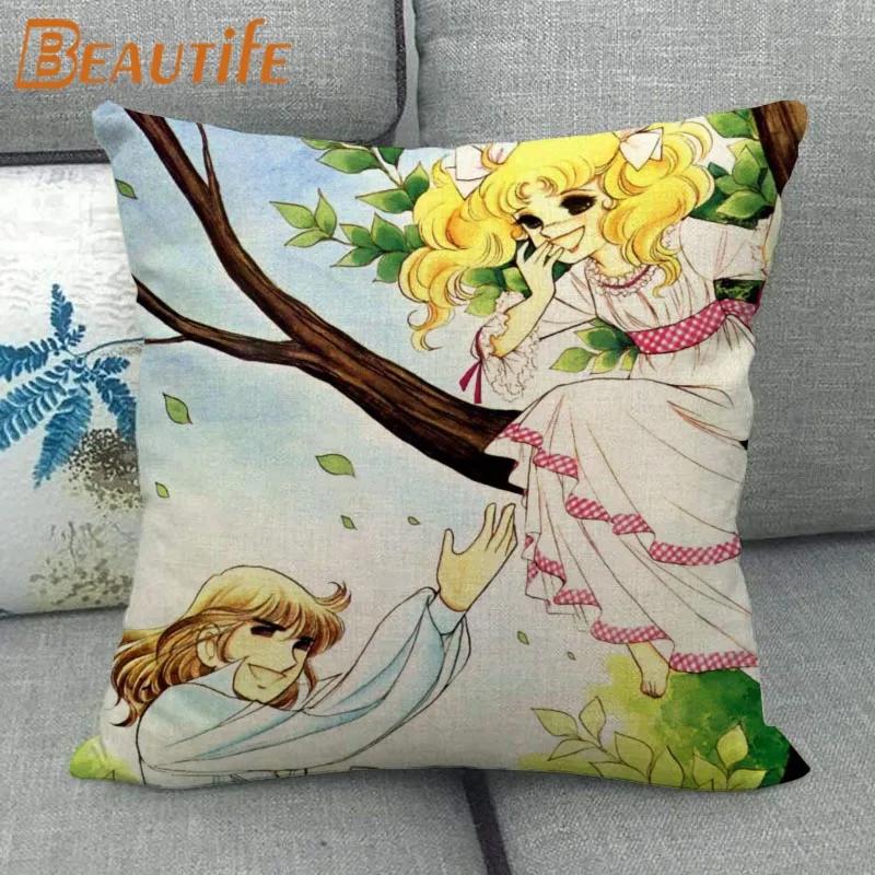 New Arrival Candy Candy Pillowcase Bedroom Home Decorative Cover 45x45cm Square Zipper Pillow Cases Cotton Linen Fabric No Fade
