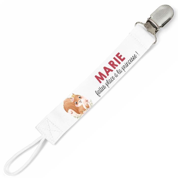 Planetee Attache tétine pour prénom MARIE faites place a la princesse | Attache sucette cadeau naissance