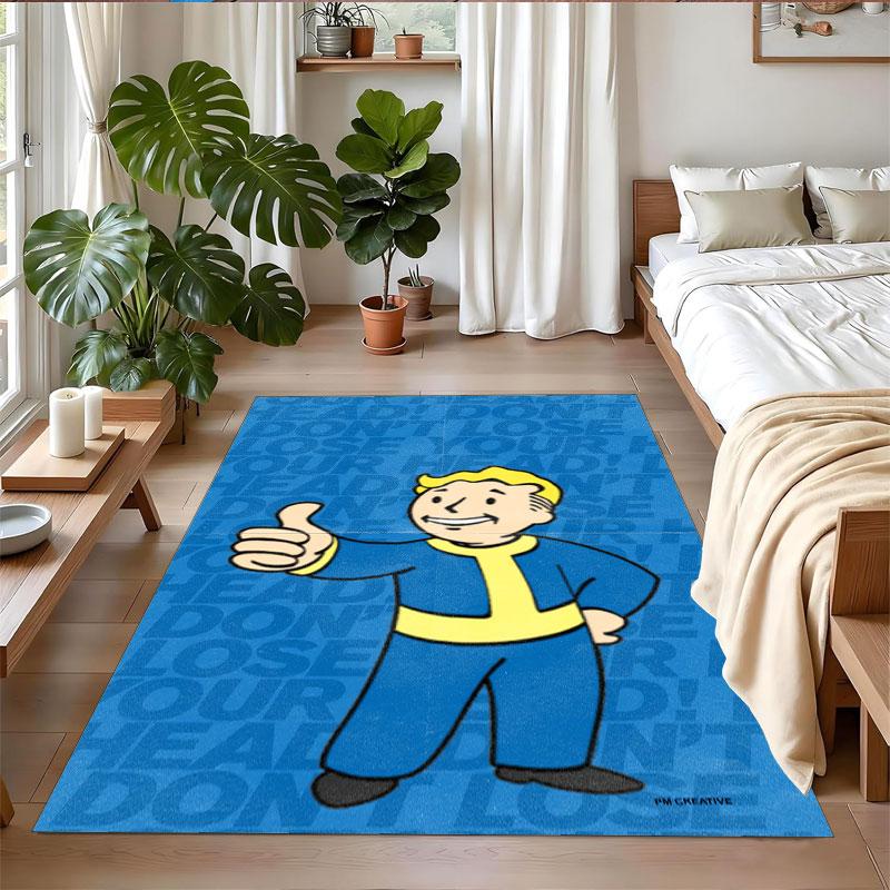 Crystal Velvet Rug Soft Non Slip Indoor Floor Mat Home DecorFallout Vault Boy