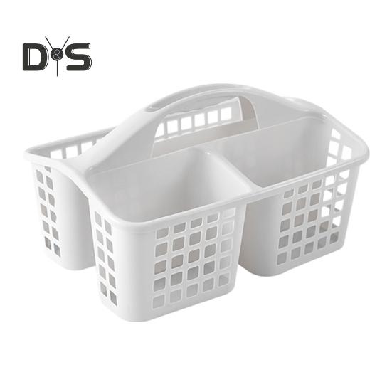 Корзина для хранения в ванной комнате, разделенная сеткой, большая емкость, полипропиленовый пластик, портативный полый домашний органайзер