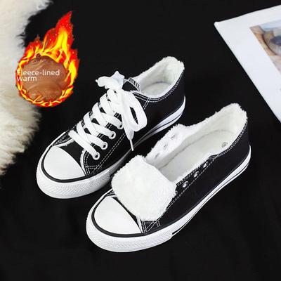 Женские низкие кроссовки из парусины с бархатной подкладкой: Повседневная, теплая зимняя рабочая обувь M01