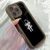 JT72 Черный астронавт качается Чехол для телефона iPhone 17 16 Pro Max Samsung S26 S25 Ultra A17 A16 A07 A56 Xiaomi 15T Redmi Note 14 Pro Plus Мягкий чехол-бампер из ТПУ