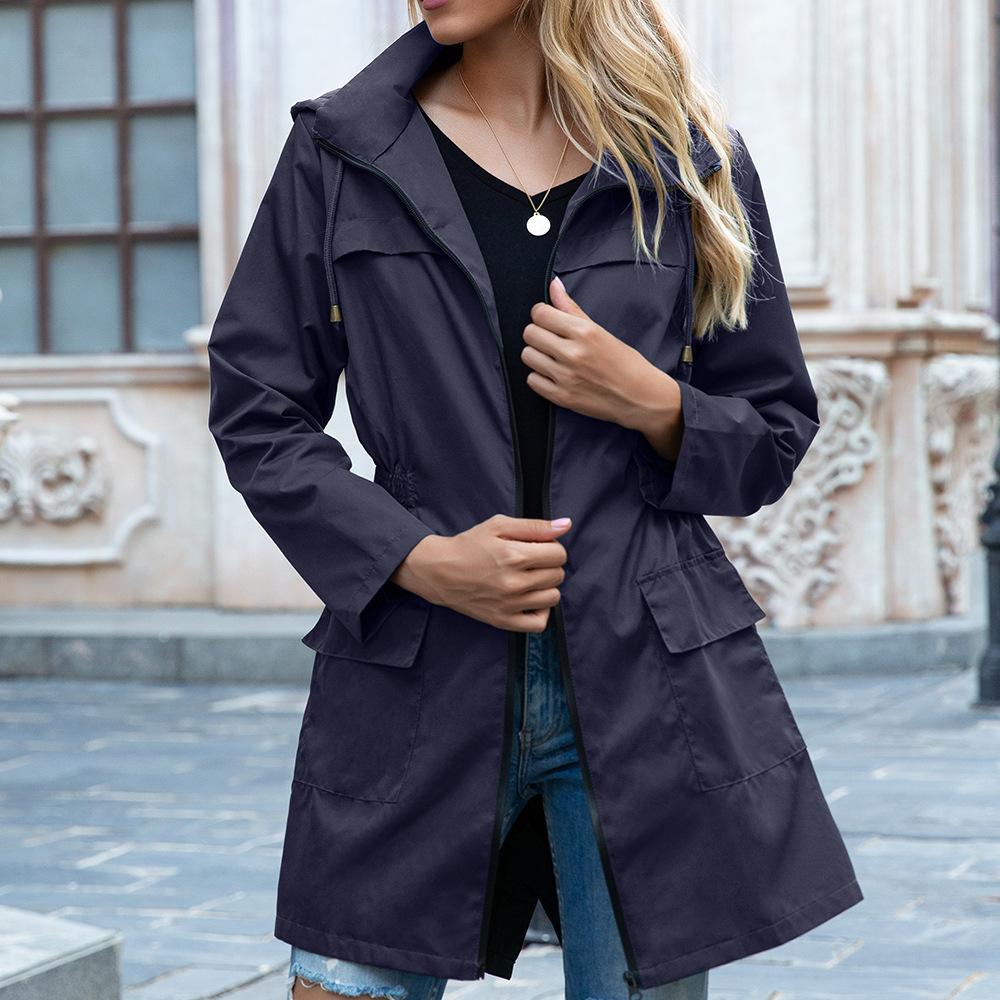 Женские легкие водонепроницаемые дождевики для активного отдыха, ветровка с капюшоном