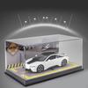 Дисплей-кейс для литых автомобилей масштаба 1/24 с крышкой и декорацией парковки, сплав, для подарков