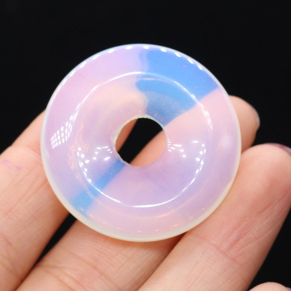 35x35 мм натуральный камень бусины с большими отверстиями круглый кристалл розовый кварц агат лазурит опал белая бирюза свободные бусины для изготовления ювелирных изделий DIY аксессуары
